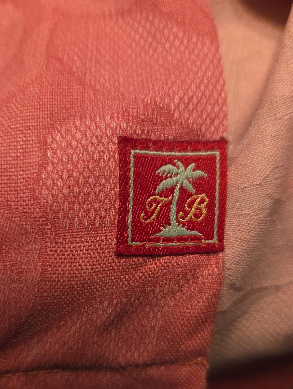 Tommy Bahama Large Dusty Coral 100% Silk Button Down Floral Island Shirt XL - Picture 9 of 9